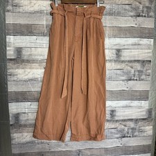 by Anthropologie Women's Blythe Wide Leg Paperbag Trousers in Rust Size US 4R