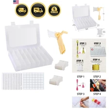 Embroidery Floss Organizer Storage Box with 24 Compartments and 40 Bobbins