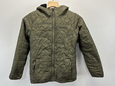 Columbia Rugged Ridge Jacket Boys M 10 12 Green Black Sherpa Lined Hood Quilted