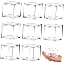 8 Pieces Clear Acrylic Plastic 2.2 x 2.2 x 2.2 Inch Square Classic style