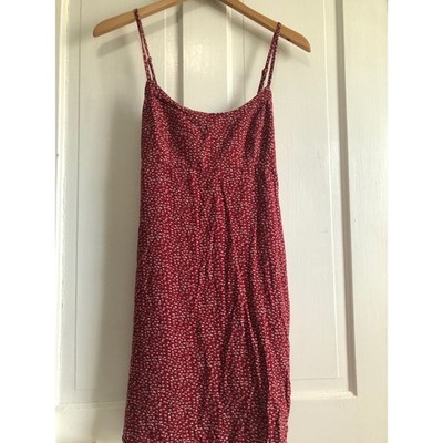 Brandy Melville Red Floral Mini Dress Ditsy Flower Adjustable Straps Tie  Back OS | eBay