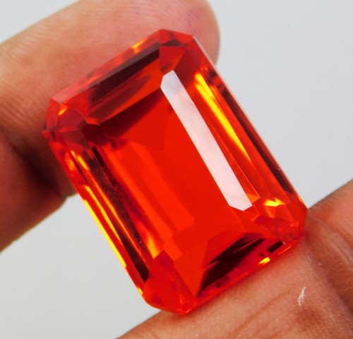 AAA Quality 53.90 Ct Natural Mexican Fire Opal Emerald "Certified" Top Gemstone - Picture 2 of 5
