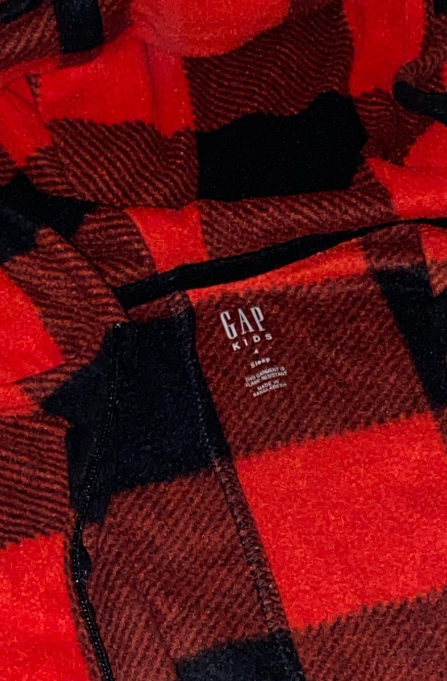 Boys Size 4T GAP Kids Red Hooded Romper Plush Fleece Footless Sleeper Pajamas image 4