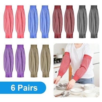 6PCS Stretch Arm Protective Sleeves Durable Stain Resistant Washable Garden Cook