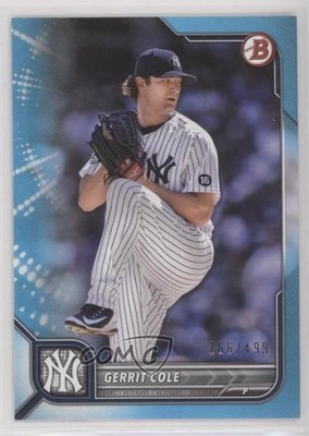 2022 Bowman Sky Blue Border 166/499 Gerrit Cole #95 14fw