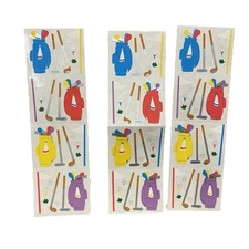 VTG Mrs. Grossman's Stickers GOLF Sports 3 sheets 6.5x2 90s Colorful Retro 1993