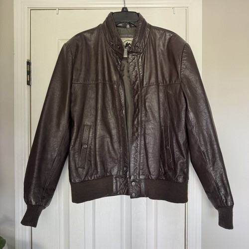 Saddlery Cooper Collection Mens Brown Leather Jacket Sz M 40 VTG