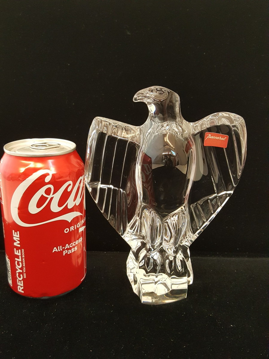 Baccarat France fine crystal eagle sculpture figurine with label