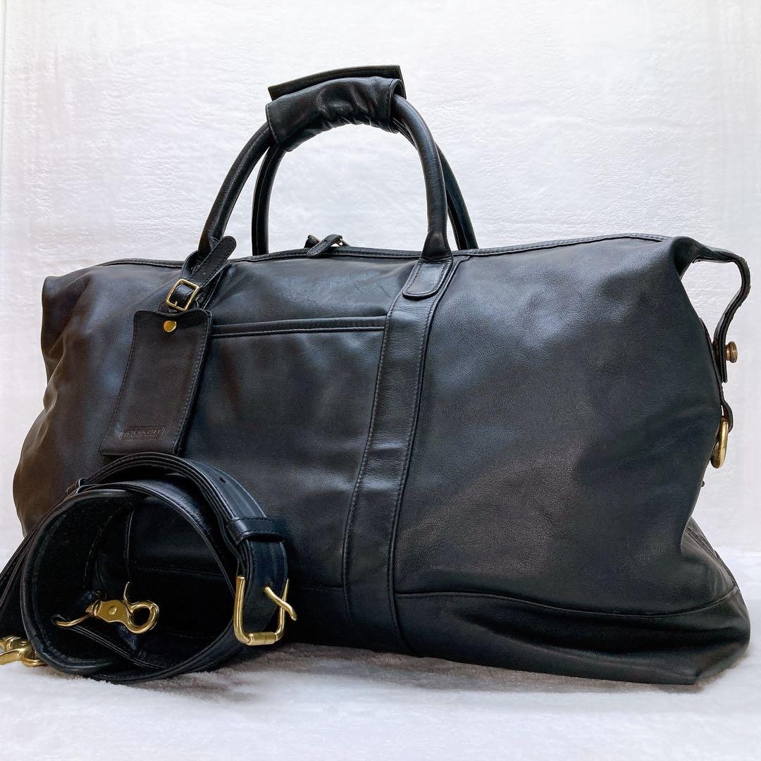Vintage COACH 7784 USA Black Leather 2Way Boston Duffel