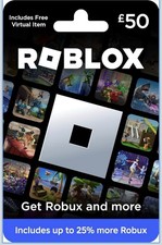 Roblox Gift Card Buy a Gaming Card £50 Value By Post