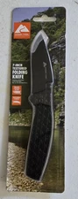 New Ozark Trail 7" Textured Folding Pocket Knife Black Finish Blade Black Handle