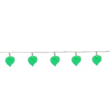 Northlight 10 Green Leaf Patio and Garden Novelty Christmas Lights - White Wire