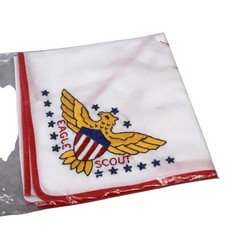 Vintage Boy Scouts Eagle Scout Neckerchief Chief Neckerchief White Red Trim