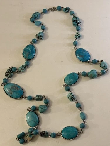 Stauer Southwest Style 36" Faux Turquoise Beaded Statement Necklace - product listing photo