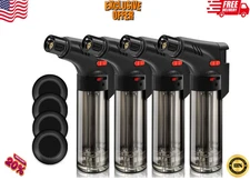 4 Pack Eagle Jet Torch Gun Lighter Adjustable Flame Windproof Butane Refillable