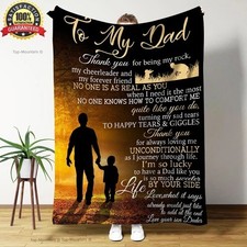 Personalized Dad Blanket, Gift from Son for Birthday or Christmas