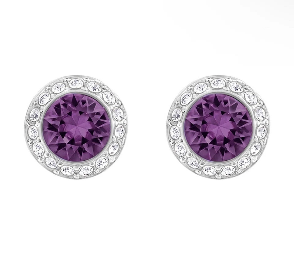 RARO RETIRADO, Pendientes Swarovski Angelic Púrpura. Nuevo. Auténtico.  Foto 2 de 4