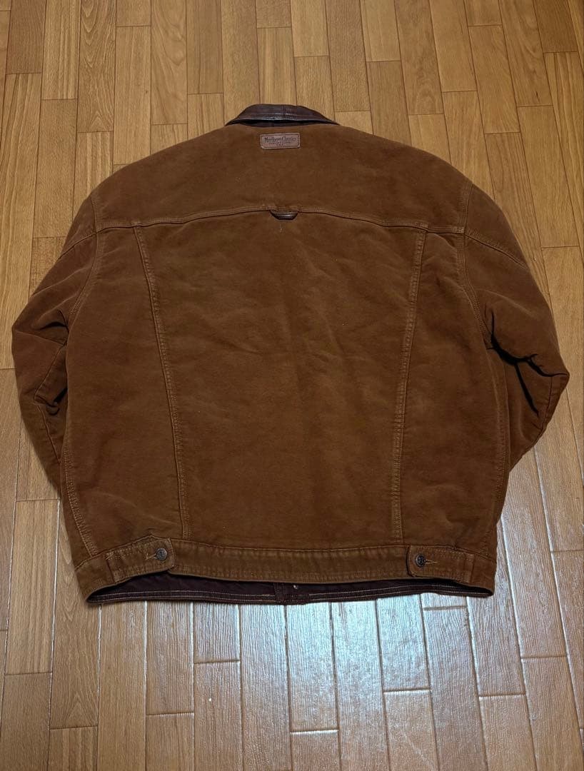 Marlboro Classics 90s Jacket Leather Collar Cotton Wool Brown XL