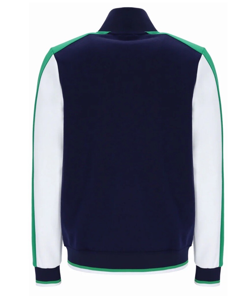 Giacca da pista FILA retrò con cerniera casual colore blocco top bivanna taglia small