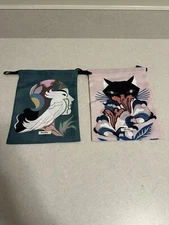 NEW AUTH MIU MIU DECORATIVE POUCH, DUST BAG, SET OF 2, 9.25”x7”