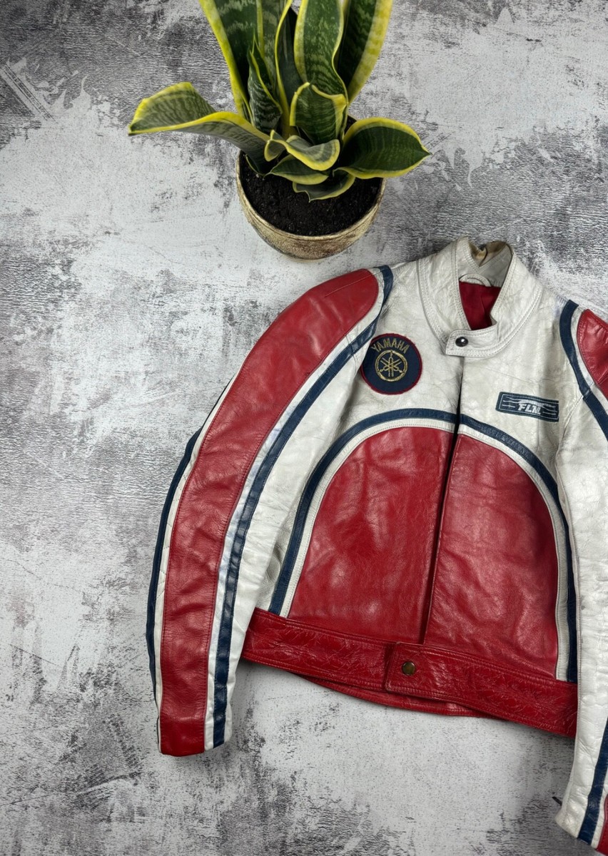 Vintage VERY RARE YAMAHA FLM 80S-90S Greyhound Real Leather Vintage VERY RARE YAMAHA FLM 80S-90S Greyhound Real Leather