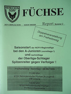 Programm 1999/00 Reinickendorfer Füchse - Mo. Eberswalde / VfB Leipzig A-Jugend