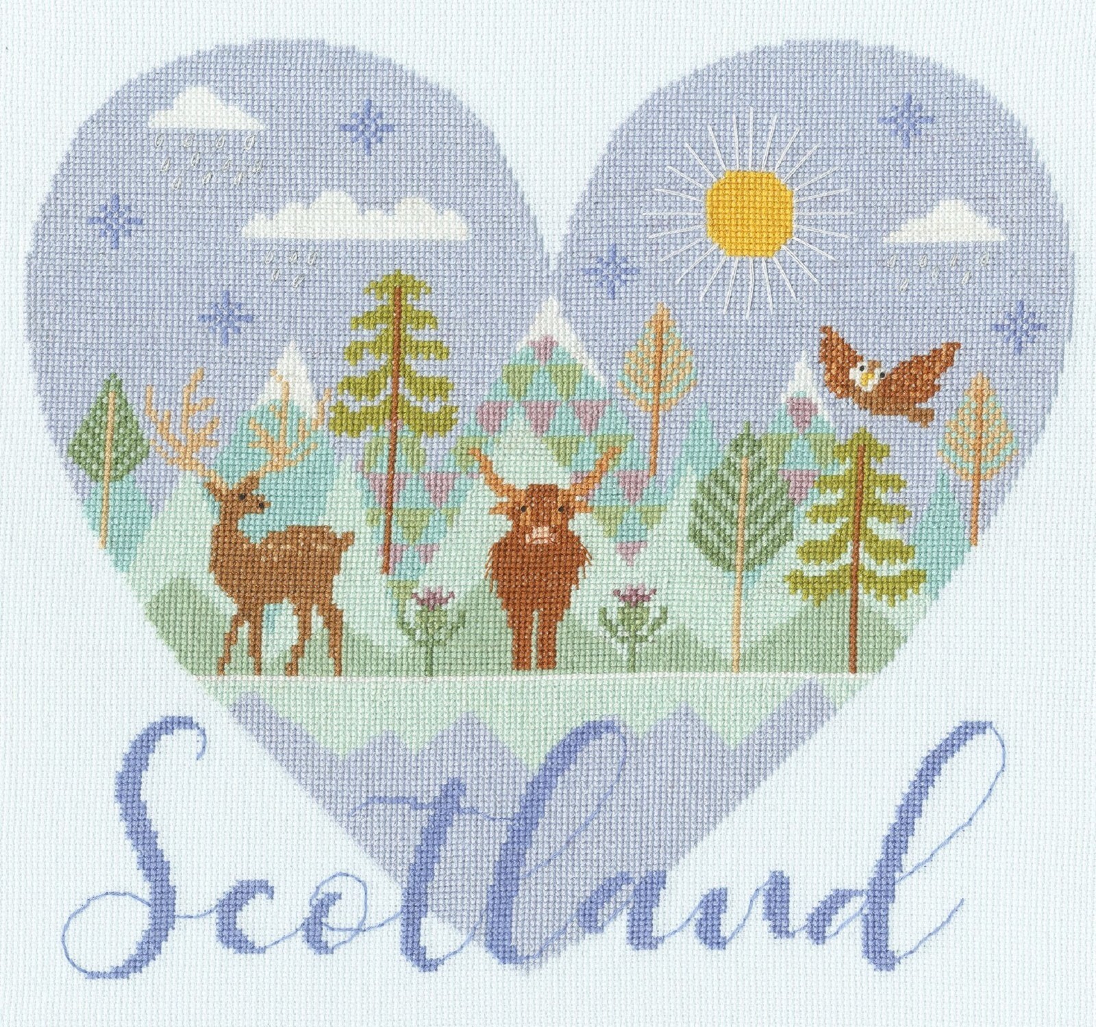 Bothy Threads XHY10 Wild at Heart - Heart of Scotland Counted Cross Stitch Kit