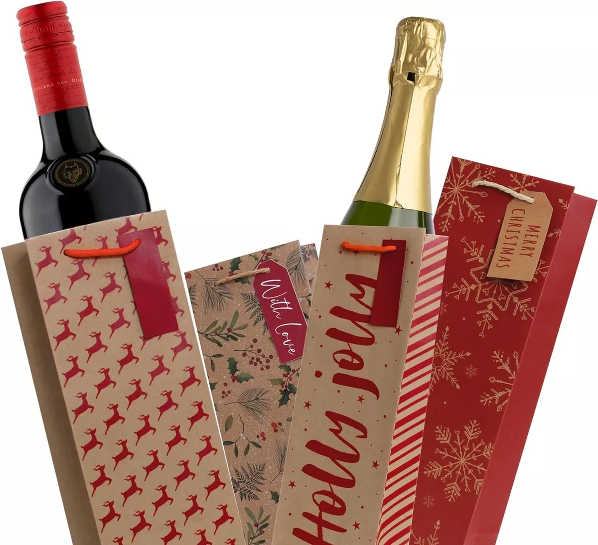 Christmas wine gift bags sale