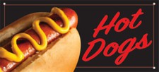 20x48 Inch HOT DOGS Vinyl Banner Sign - kb