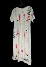 Vintage Play Alegre Cotton Hand Painted San Diego CA Small Midi Dress Boho