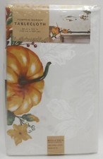 Autumn Medley Pumpkin Damask Oblong/Oval Tablecloth, 60in x 102in