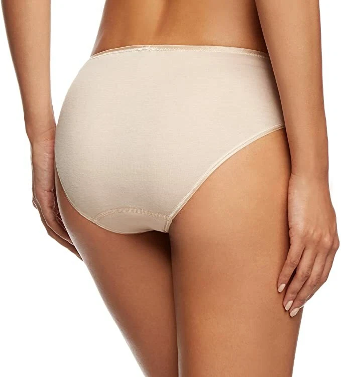Calzoncillo completo Hanro L57737 algodón sin costuras corte alto beige para mujer talla S Foto 2 de 2