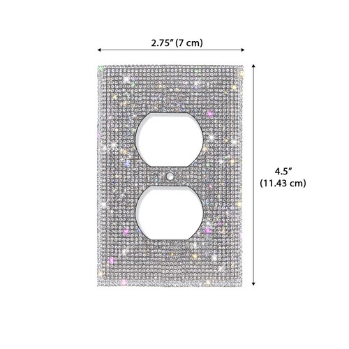 Cubierta de placa de pared interruptor basculante de salida de palanca dúplex brillante diamantes de imitación de 1 2 3 velocidades - Imagen 3 de 37