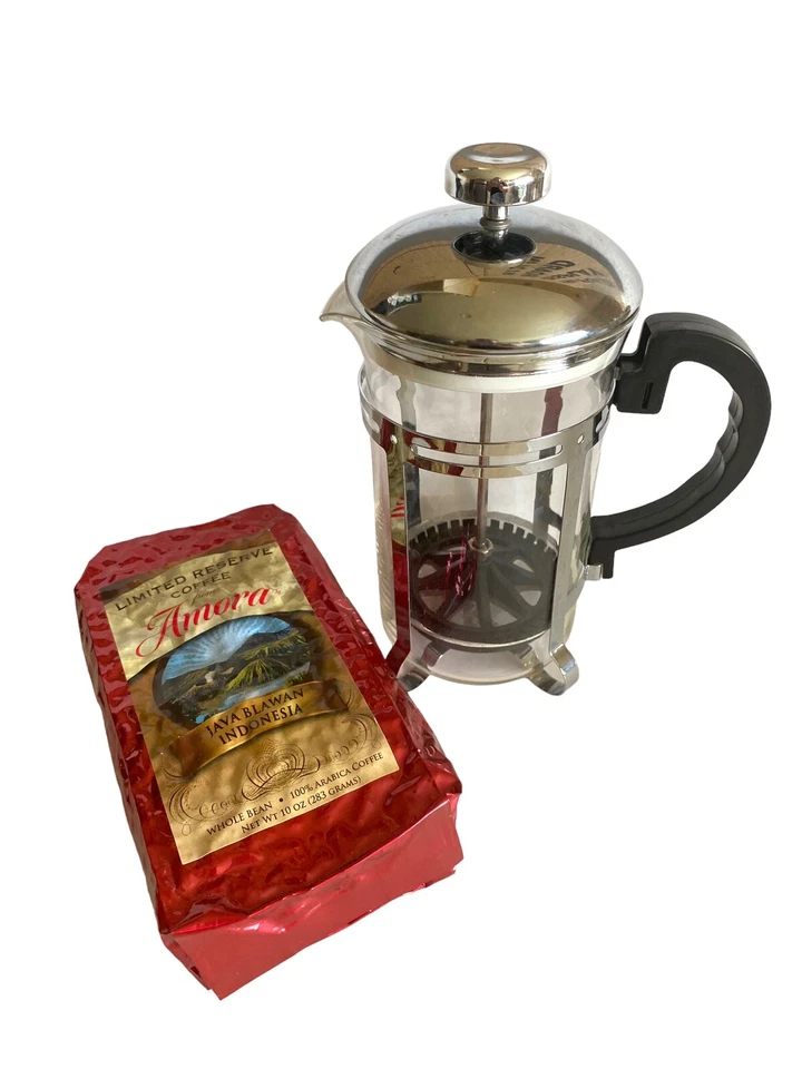 Cafetera de vidrio French Press 12 oz + Juego de café Amora RESERVA LIMITADA de 10 oz Foto 2 de 4