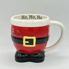 St. Nicholas Square Red Santa HO HO HO Pants Boots Belt Coffee Mug Hand Painted