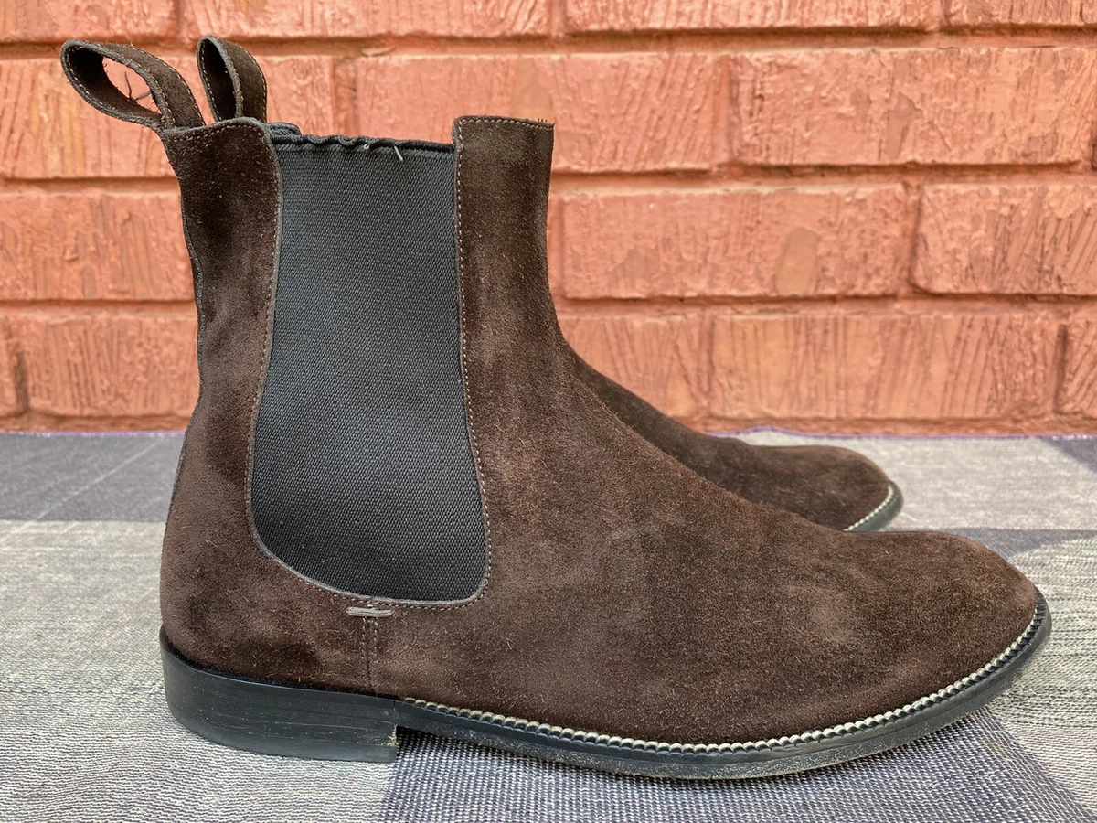 Gucci Men s Dark Brown Suede Pull Up Chelsea Boot Size UK 8 US 8.5