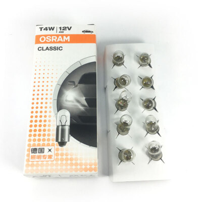 10pcs Osram 3893 12V 4W T4W BA9s Interior Lamp Indoor Light Halogen Bulbs