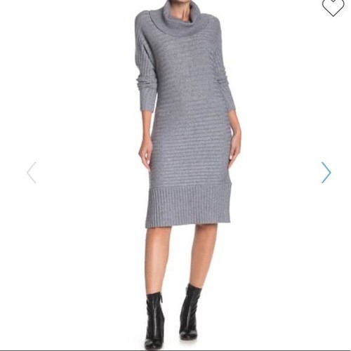 gray knit long sleeve sweater dress 