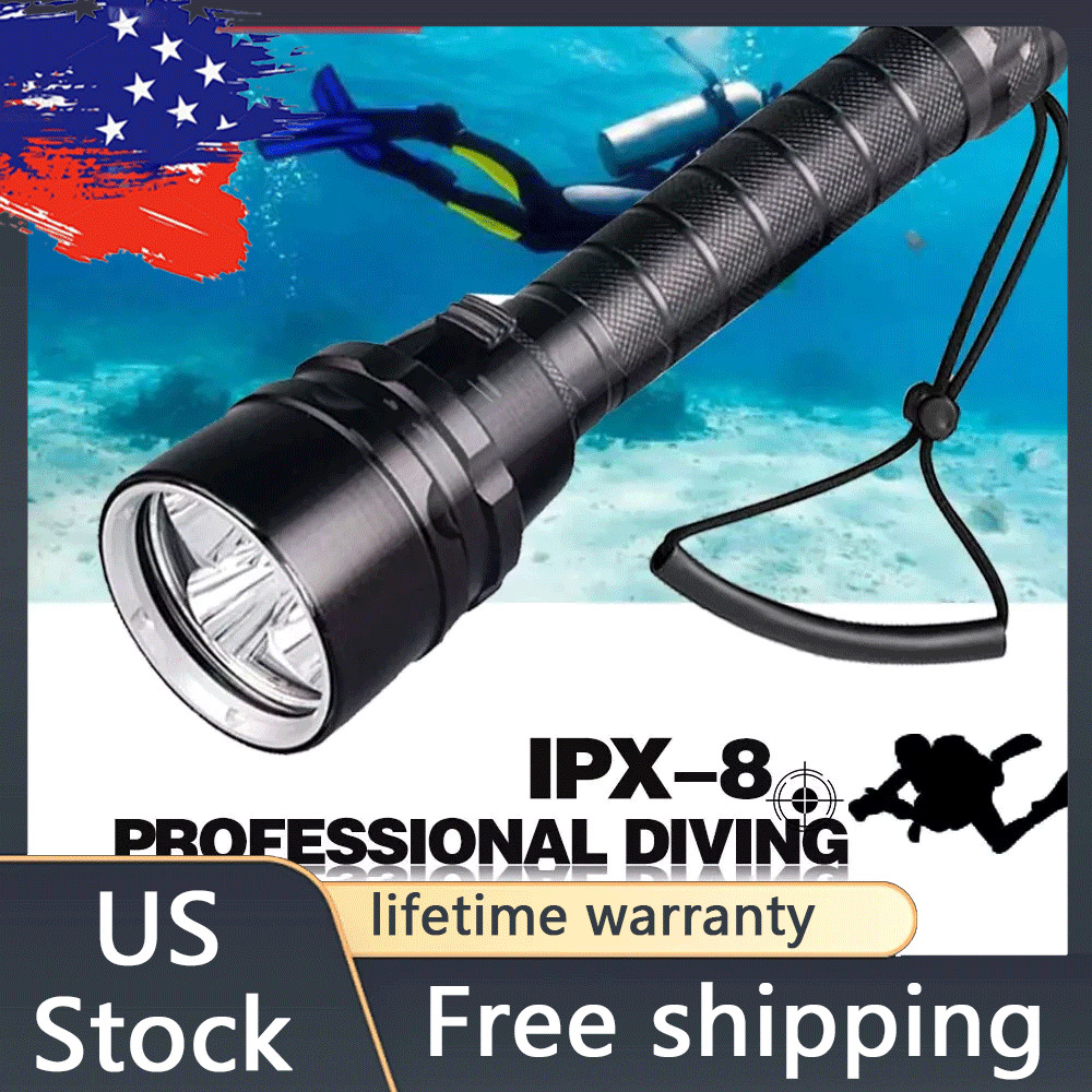 300000LM 5*leds LED Diving Flashlight Scuba Dive Torch Professional Diver Light