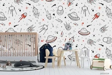 3D Space Seamless Wallpaper Wall Mural Removable Self-adhesive Sticker793