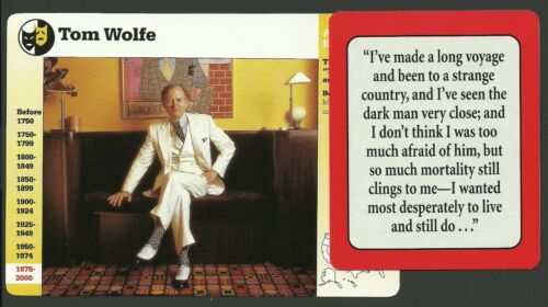 Tom Wolfe Novelist A Man in Full New Journalism White Suit Fab Card Collection - Imagen 1 de 1