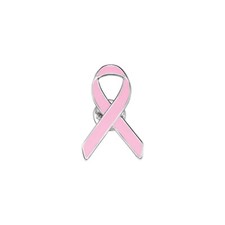 Avon Breast Cancer Ribbon Pin in Gift Box 1" Length Silvertone Pink Enamel
