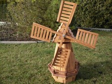 Windmühle für den Garten Gartenwindmühle aus Holz Achteck 86 cm massiv