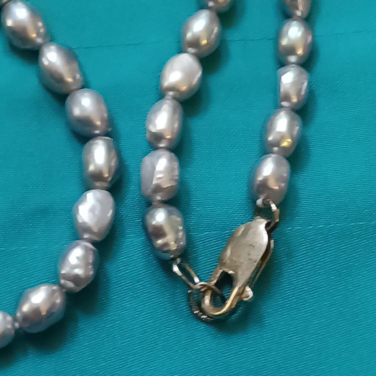 35 Inch Sterling Silver & Silver Freshwater Pearl Necklace View 3