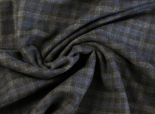 MANTELSTOFF Glencheck Schottenkaro kleingemuster SCHWARZ/MARINE EUR 14,98/m