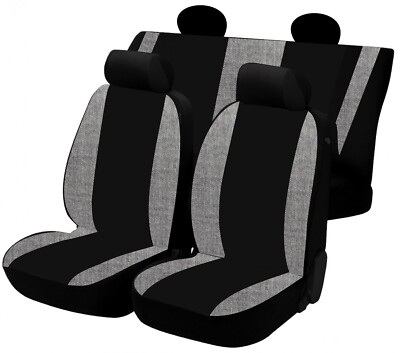 Sitzbezüge Set für Lancia Y 1. Serie (2003/2011) Baumwolle grau/schwarz
