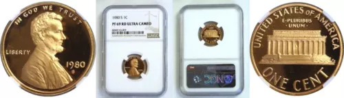 1980-S 1C Lincoln Memorial Cent Proof NGC PF 69 RD Ultra Cameo