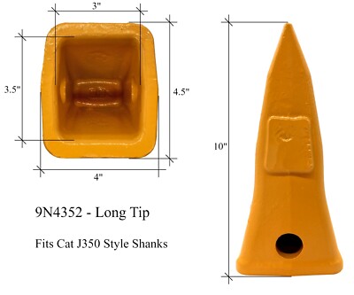 Heavy Duty Long Tip Excavator/Loader Bucket Tooth, Fits Cat J350