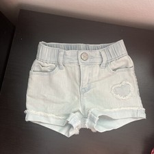 Baby Gap Shortie Short Toddler Girls 18-24M Denim Distressed Jean Shorts Heart