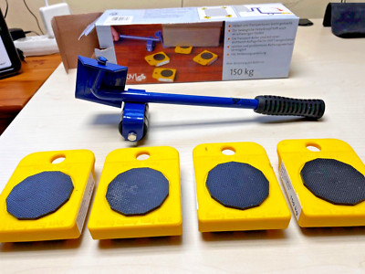 Möbel Transport Set, 5 teilig, bis 150kg je Transport - Roller, 1 Hebelarm